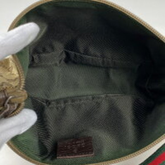 Gucci GG handbag Sherry makeup pouch accessory brown canvas - Picture 5 of 5